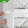 eachope Extra Long No Hook Tufted Chevron Striped Shower Curtain
