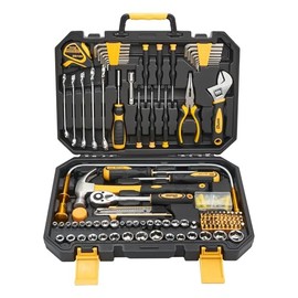 KOOPOOL Tool Set, Tool Box Kit for Mechanic and Car, General Household Home Tool Kit, Basic Tool Kit for Home Auto Repair, with Storage Case