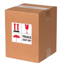 Tape Logic TLDL4420 Labels, "Fragile - Keep Dry", 4" x 4", Red/White/Black, 1 Roll of 500 Labels