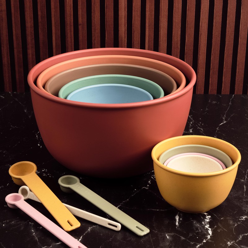 Bamboozle Mixing Bowl Set, 5-Piece Nesting Bowls, Sustainable Astrik, Desert