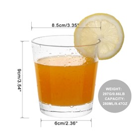 BTGLLAS 9oz Lowball Glasses, 12pc Glass Sets - Lead-Free Crystal Drinking Glasses for Water, Mojito, Tom Collins - Premium Bar Glassware & Cocktail Glass Set (12, Small)