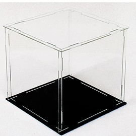 Clear Acrylic Display Case-Assemble Countertop Box with Black Base ,Dustproof Protection Showcase for Action Figures Toys Collectibles (12x12x12in/30x30x30cm)