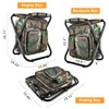 Kikerike Folding Stool Backpack Insulated Cooler Bag, Collapsible Camping Hunting