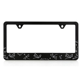 BARON-JEWELRY Fun Dragonfly License Frames (White Dragonfly)