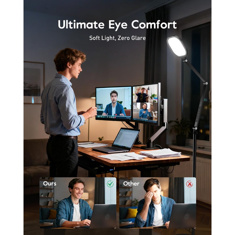 LED Floor Lamp for Office, 30 Lighting Modes Dimmable Standing