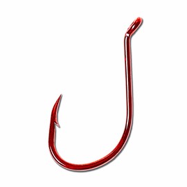 Lazer Sharp Octopus Long Shank Offset UP Eye, RED