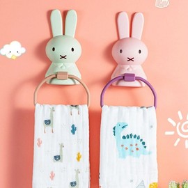 Rabbit towel rack bathroom non-perforated infant Towel rack yellow