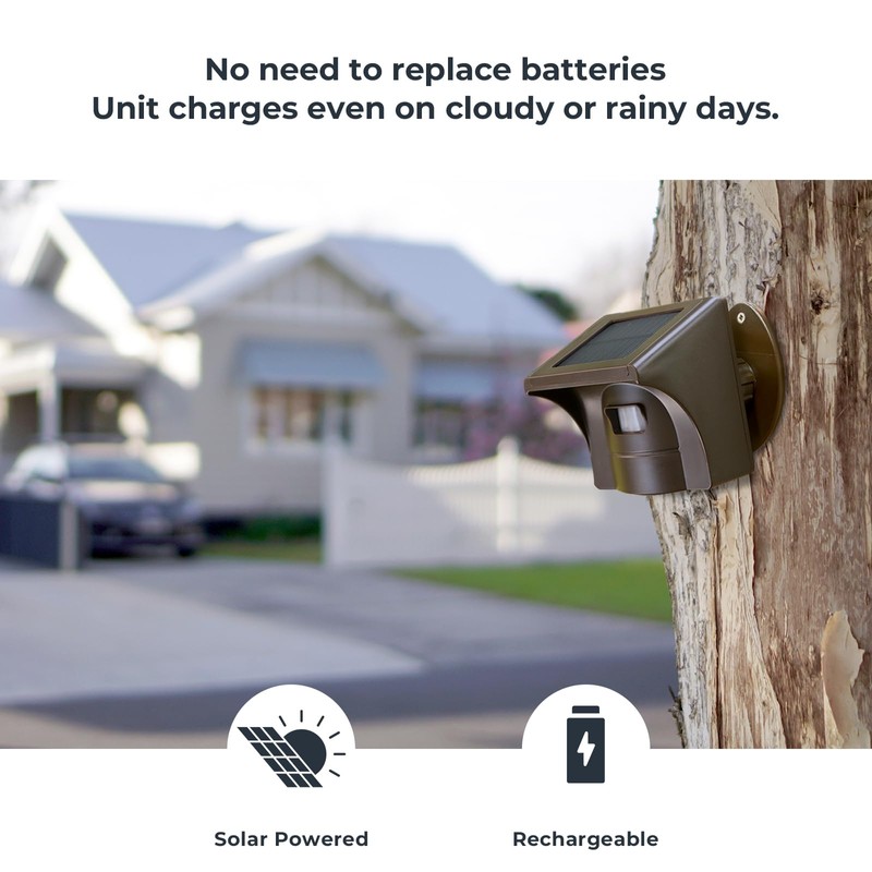 eMACROS Solar Wireless Driveway Alarm — 1/2 Mile Long Range