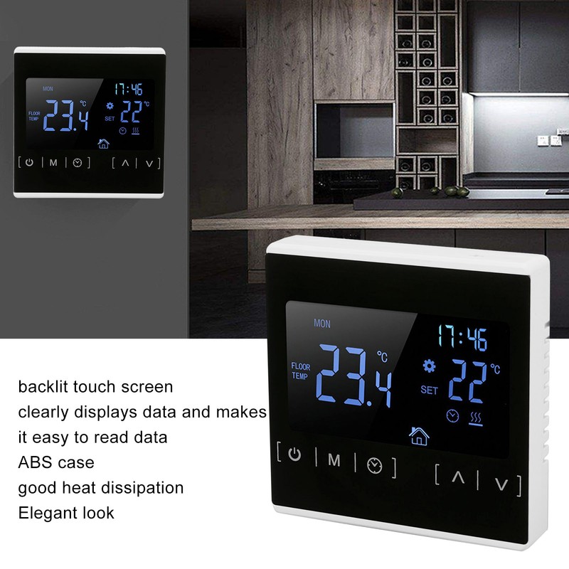Smart Thermostat Backlit Touch Screen Dual Control Temperature Controller for