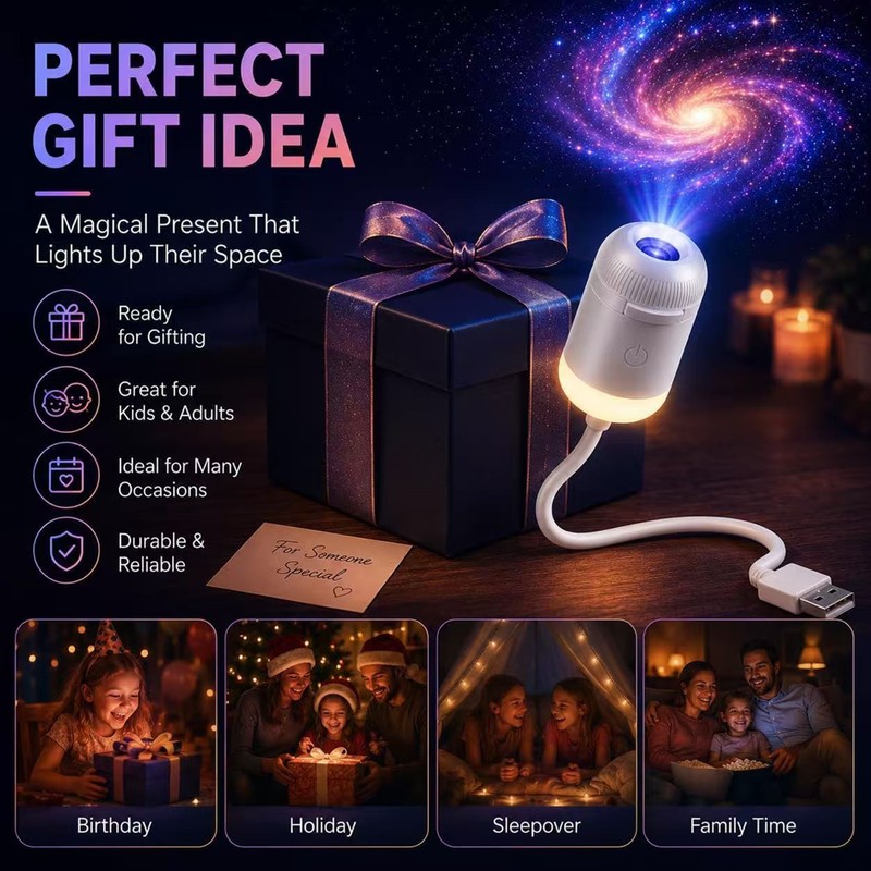 Galaxy Star Projector Night Light for Ambient Lighting – USB