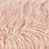 Home Soft Things Pink Mongolian Faux Fur Ottoman, Rose, 19''