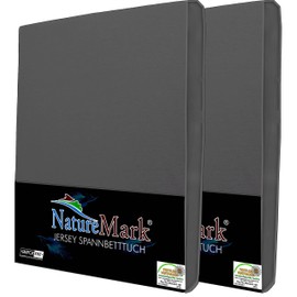 NatureMark Jersey Fitted Sheet, 100% Cotton, Pack of 2, Brand Quality, Oeko-Tex Standard 100, Assorted Colours and Sizes