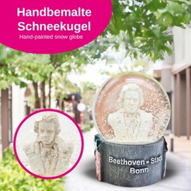 Schneekugel Souvenir Beethoven Stadt Bonn | B: 65mm H: 85 mm | Reiseandenken Deutschland Mitbringsel Schüttelkugel Geburtshaus Beethoven | 30066