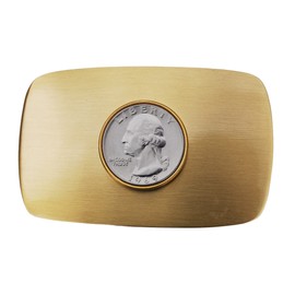 US 1969 Washington Quarter 25 Cent BU Uncirculated Coin Solid Brass 40mm Heavy Duty Belt Buckle NEW