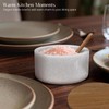 Vorisebo Marble Salt Cellar with Lid & Spoon, Salt Container,