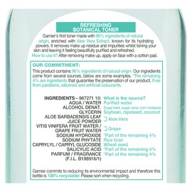 Garnier Natural Aloe Extract Toner Normal Skin, 200 ml.