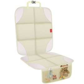 Car Seat Protector, 600D Fabric Auto Car Seat Protector for Child Car Seat with Thick Padding, Non-Slip Backing, Mesh Storage Pockets, Waterproof Car Seat Covers Under Baby Seat for SUV, Sedan, Truck