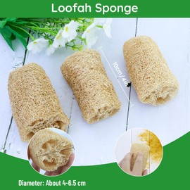 Esponjas de lufa de pepino de 10 cm, exfoliantes naturales biodegradables, perfectas para el cuidado del cuerpo, cocina, baño y jabón de lufa (7 unidades)