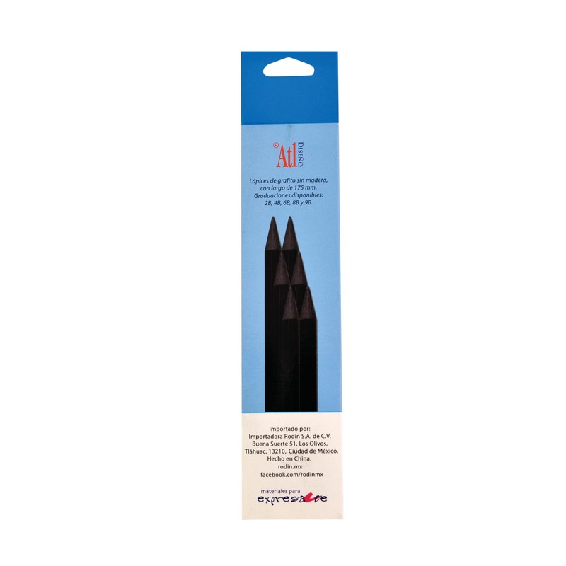 Atl Lapiz Graduado Grafito Sin Madera 6b C/6 Pzas