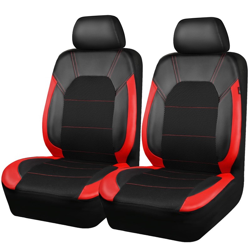 CAR PASS Leather Car Seat Covers Front Seats Only, with