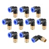 sourcing map Push to Connect Tube Fitting Male Elbow 6mm