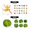 ZBHDEYG 24 Frog Toys, 6 Simulation Lotus Leaves, Mini Frog