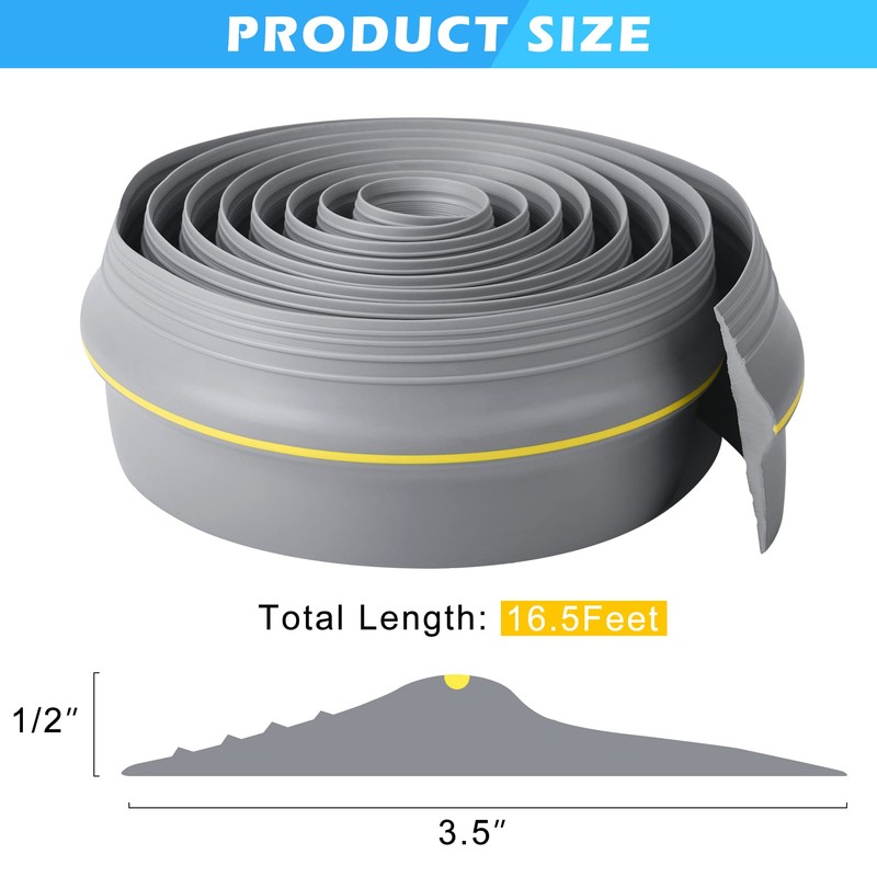 Papillon Garage Door Bottom Seal Strip, Weatherproof EPDM Rubber Threshold,