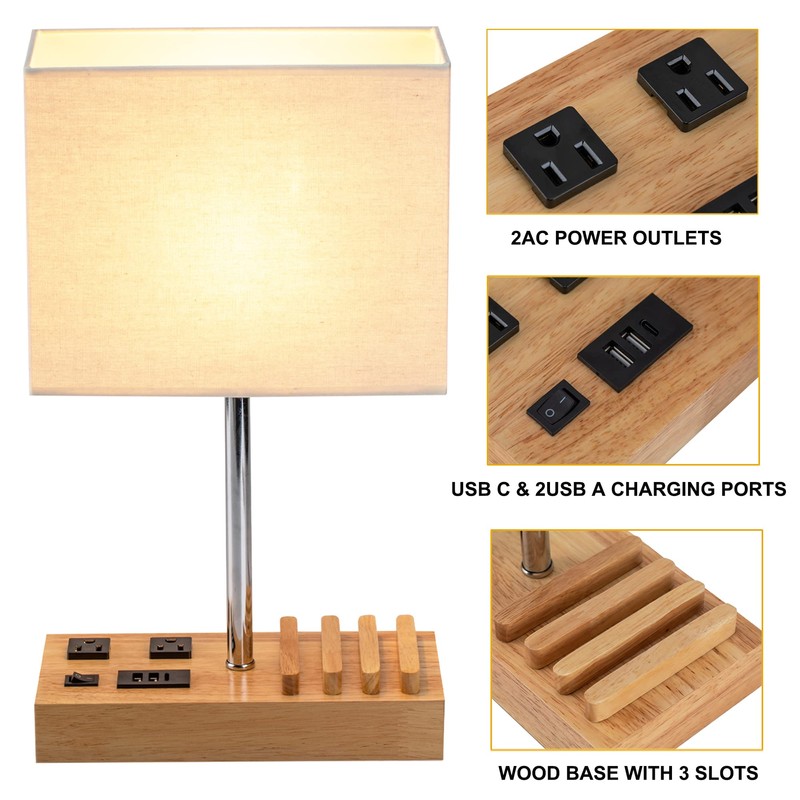 Dreamholder Desk Lamp with 3 USB Charging Ports, Table Lamp