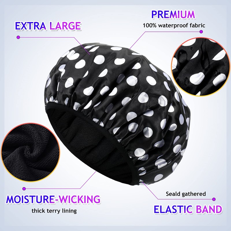2 Piezas Tela de Toalla Gorro de Ducha Forrado Gorro