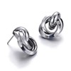 Silver Plated Double Circle Knot Round Drop Earrings For Women(silver)