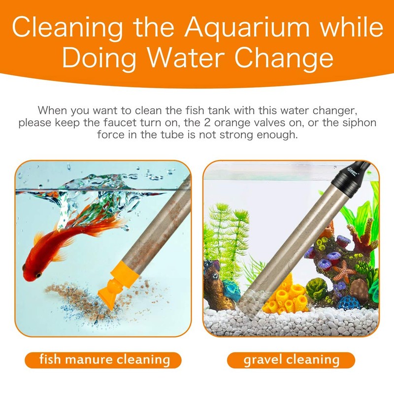 hygger Upgrade Aquarium Water Changer Kit, Semi-Automatic Fish Tank Gravel