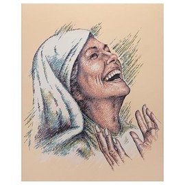 Impresión religiosa de 8 x 10 pulgadas | Arte católico | Madre bendita alegre | Hecho en los Estados Unidos
