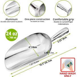 CUSINIUM 24 oz Aluminum Ice Scoop with Holder