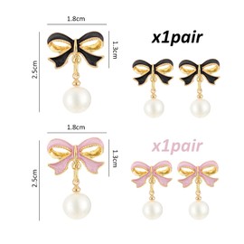 2 Pairs Pearl Earrings, Pearl Drop Earrings, Bow Pearl Earrings, Ladies Earrings, Hypoallergenic Earrings, Pierced Earrings, Exquisite Gifts