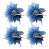 Women's Brooches 4pcs Organza Flower Feather Hair Clip Dancer Pin