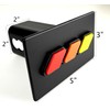 eVerHitch Tri Color Metal Trailer Hitch Cover (Red, Orange and