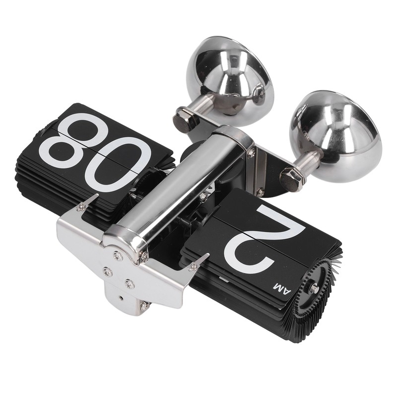 Flip Clock Quartz Movement High Accuracy Retro Style Stainless Steel