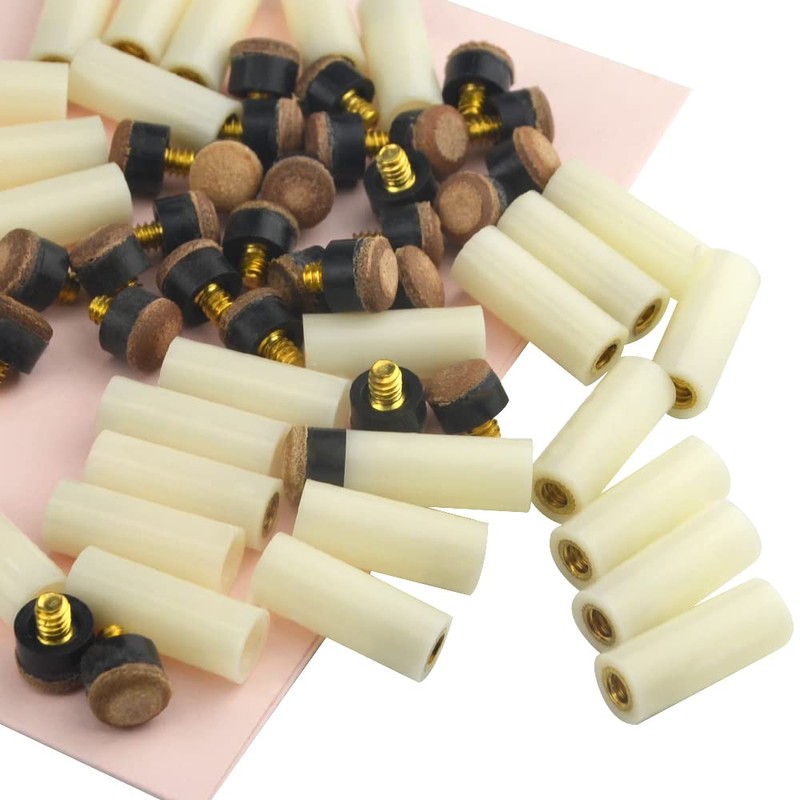 WMYCONGCONG 30 Sets 10mm Screw On Pool Cue Tips Billiard