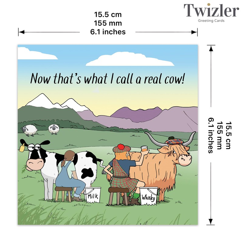 Twizler Funny Card - Highland Cow - Scottish Funny Birthday