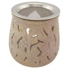 Indian Soapstone Incense Burner - Stainless Steel Strainer & Heat