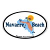 CafePress Navarre Beach Map Design. Oval Car Bumper Sticker