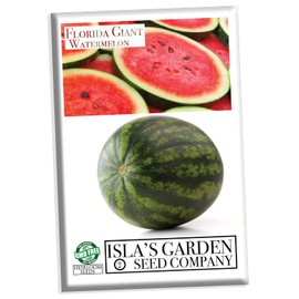 Florida Giant Watermelon Seeds for Planting, 25+ Heirloom Seeds Per Packet, (Isla's Garden Seeds), Non GMO Seeds, Botanical Name: Citrullus lanatus, Great Home Garden Gift