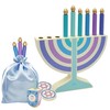 Mini Hanukkah Children Wooden Chanukah Menorah Pastel with Removable Candles