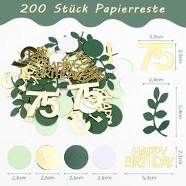 GoldRock Confetti 75th Birthday Decoration, Green Gold, Pack of 200 Table Decoration Birthday 75 Years, Confetti Decoration 75th Birthday Decoration, 75th Birthday Man Woman, Confetti Birthday Man