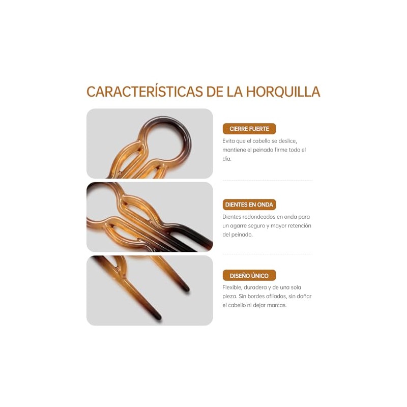 Mythya Broches para el Cabello, Pinzas de Doble Agarre 20
