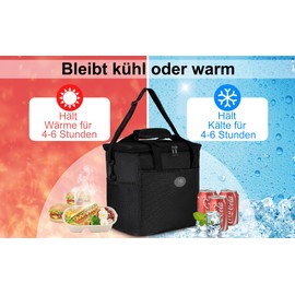 Glanxy Foldable Cool Bag, 16 L, Cool Box, Portable Ice Bag, Foldable, Thermal Bag, Picnic Bag, Lunch Bag, Warming Bag, Freezer Bag, Insulated Bag, Thermal Insulated Bag for Office, Work