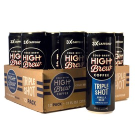 High Brew Cold Brew Coffee Vanilla Bean Triple Shot, 11 Ounce Can (12 Count)