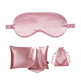 3Pcs Satin Eye Mask Silky Sleep Masks Pillowcase Similar to Silk Pillow Cases Soft and Breathable for Sleeping Gifts