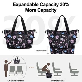 KAMO Travel Duffle Bag Expandable Weekender Overnight Bag With Wet Pocket, Foldable Tote Bag with Multiple Pockets Sports Gym Bag for Travel Yoga