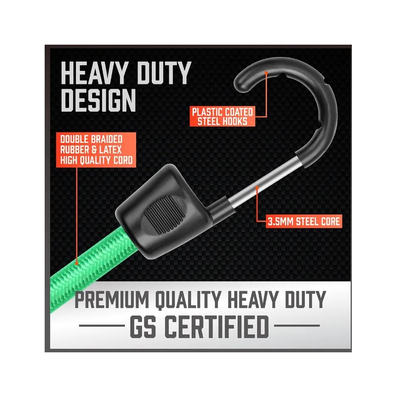 24gancho De Amarre Kit Tarro Bungee Elastica Cuerda Elastica